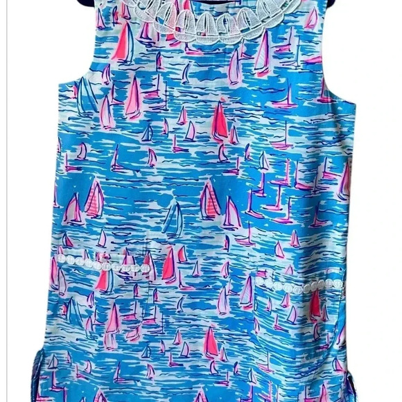 NWT Lilly Pulitzer Boatlicious Nautical Shift Dress Girls Dress Size 7 - Picture 9 of 11